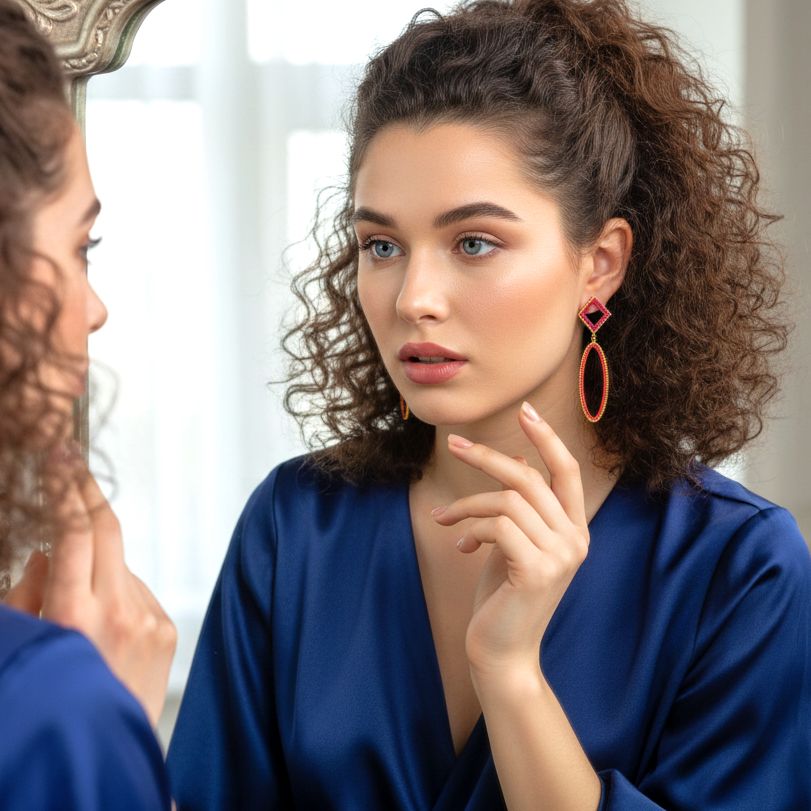 Χειροποίητα Επίχρυσα Ασημένια Σκουλαρίκια με Σμάλτο Κόκκινο &amp; Φούξια