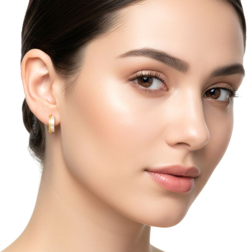 Handmade Gold & Silver Earrings Small Hoops - Anthos Crafts