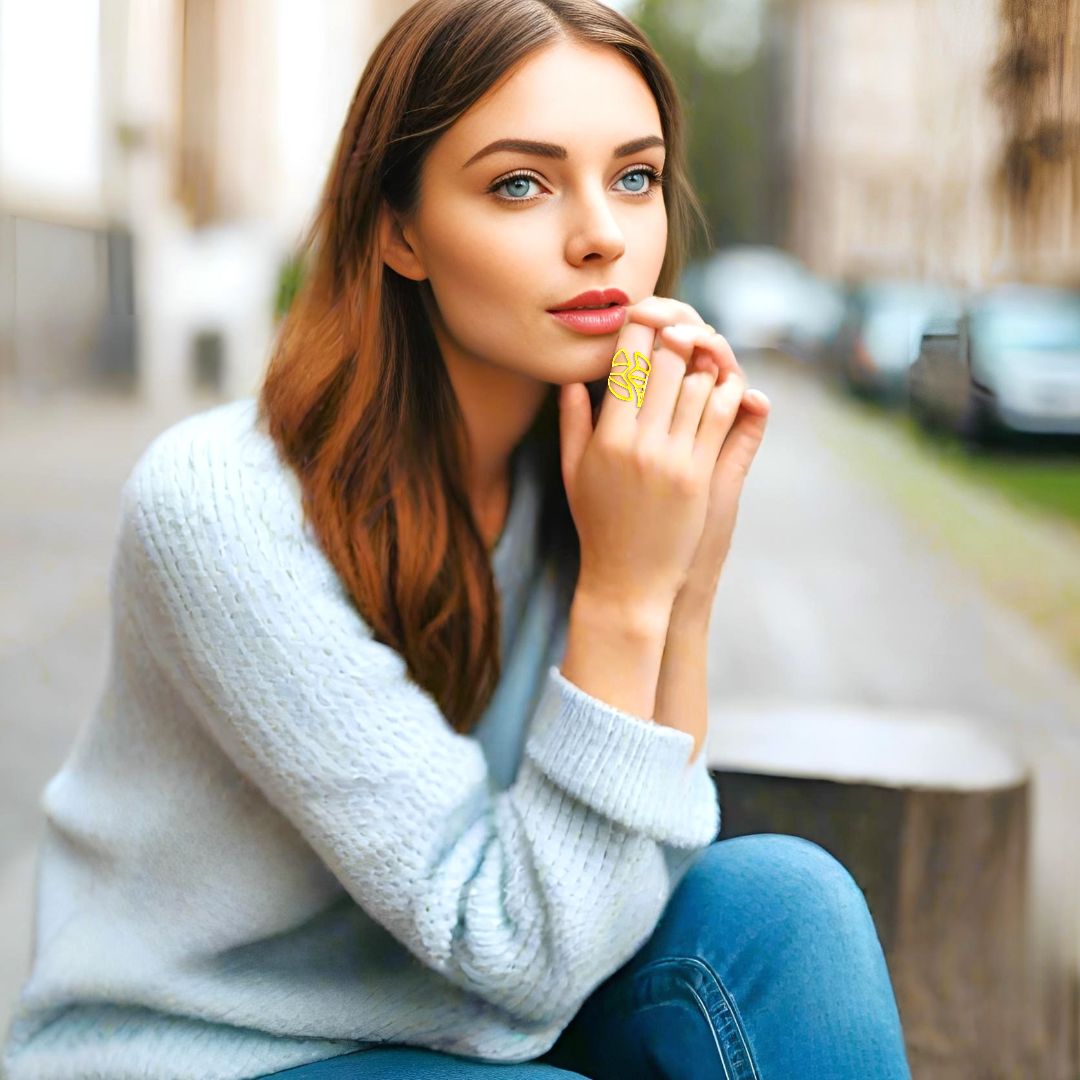 Handmade Gold Plated Ring Athenian Touch - Anthos Crafts