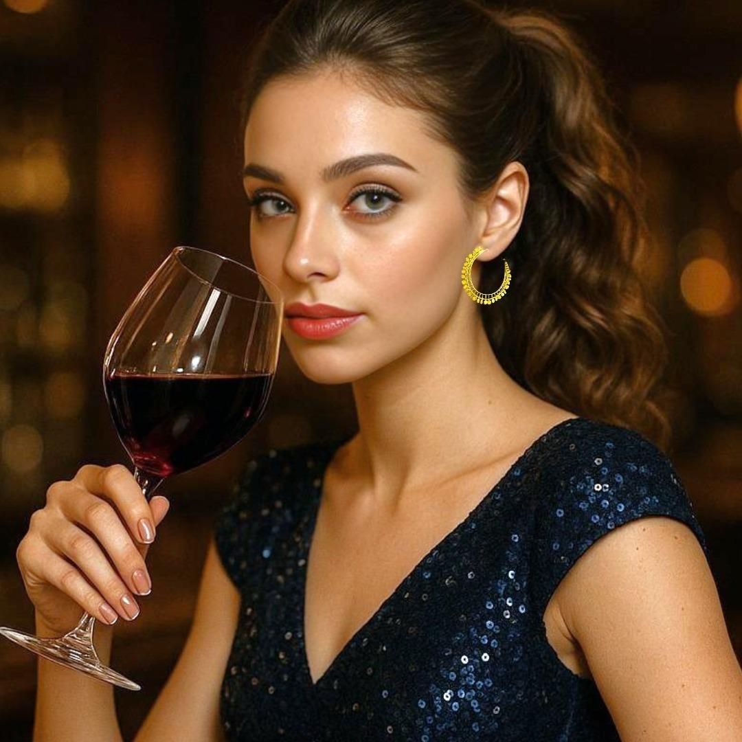 Handmade Gold Plated Silver Hoop Earrings