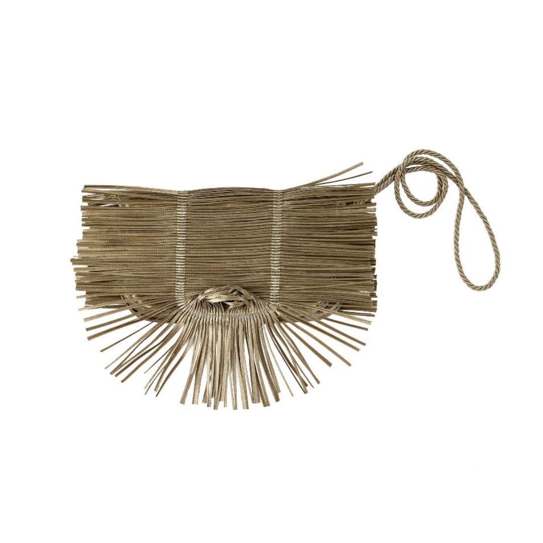 Dark gold satin pleated bag CL-KH - Anthos Crafts