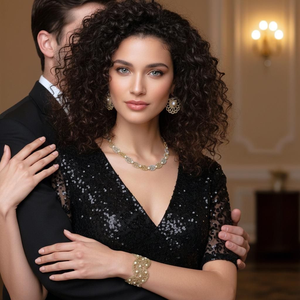 Handmade Gold & Silver Plated Crochet Choker Necklace with Pearls