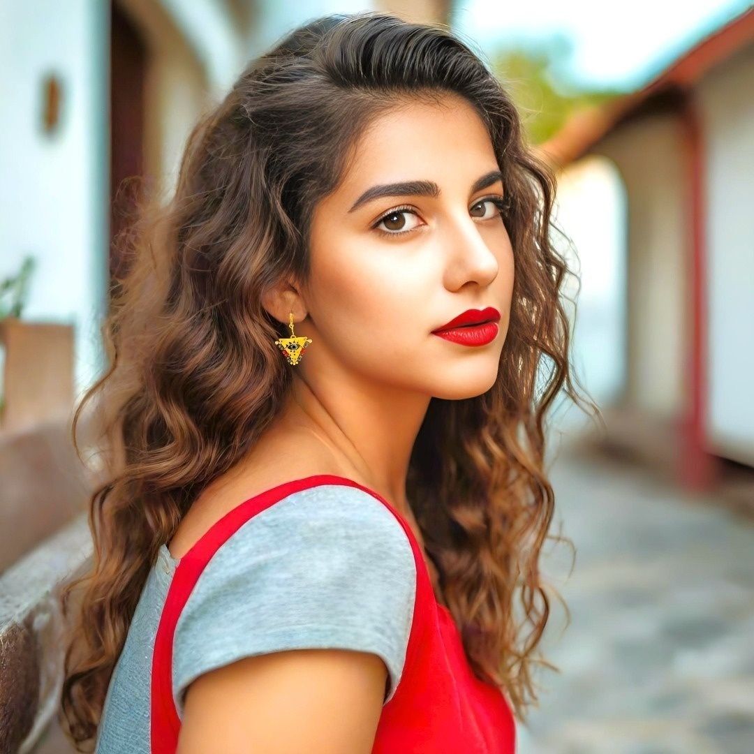 Handmade Gold Plated Silver Lucky Charm Earrings Evil Eye with Hematites & Corals - Anthos Crafts