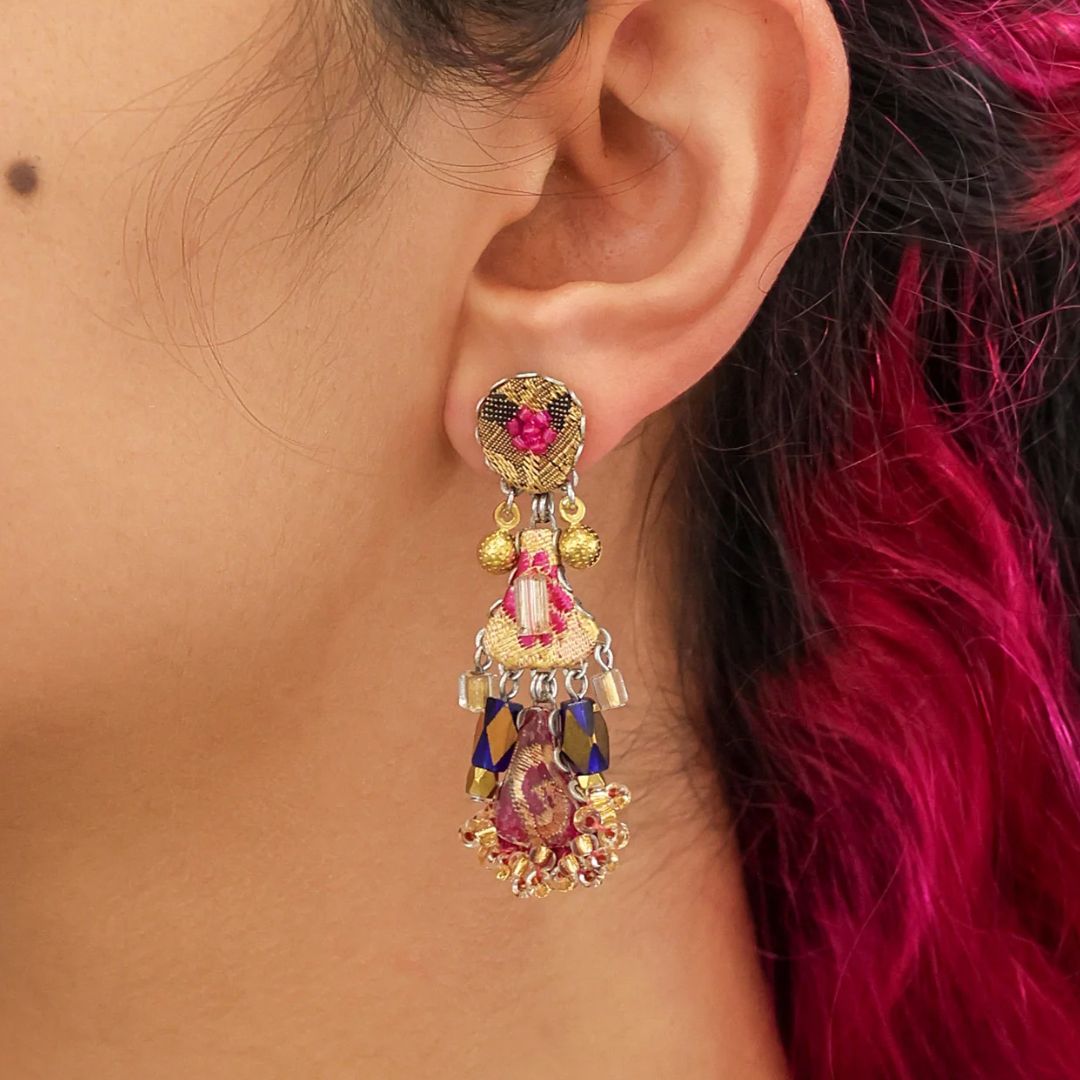 Χειροποίητα Σκουλαρίκια Plum Wine Set, Purple, Pranella