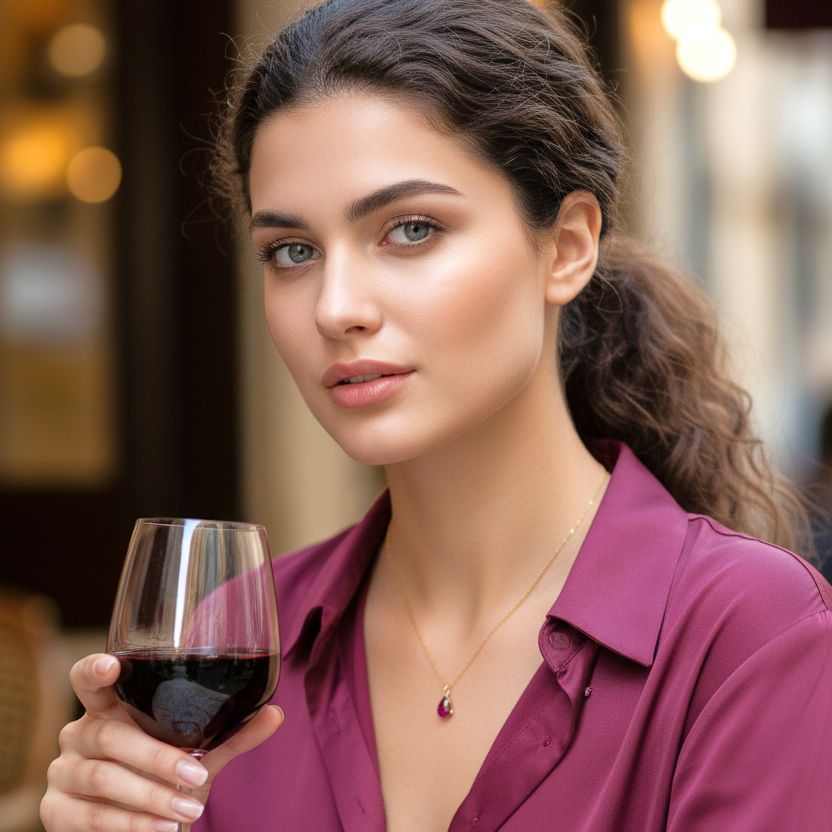 Handmade Gold Plated Silver Necklace With Ruby Quartz Drop - Anthos Crafts