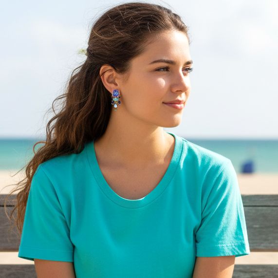 Χειροποίητα Σκουλαρίκια Candy Twist Set, Small Glass, Fudge