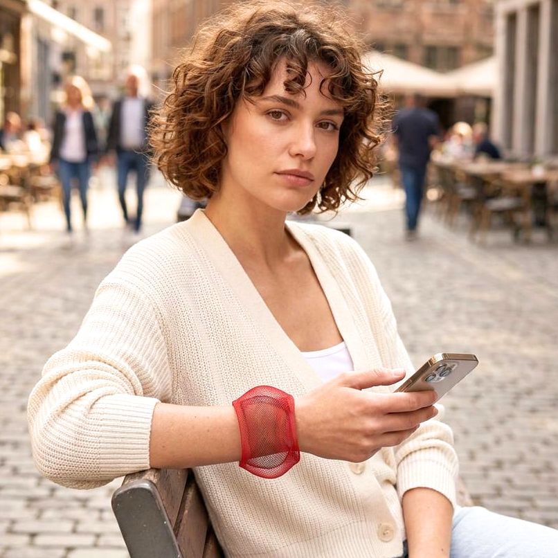 Net Bracelet Red "See The Invisible" - Anthos Crafts