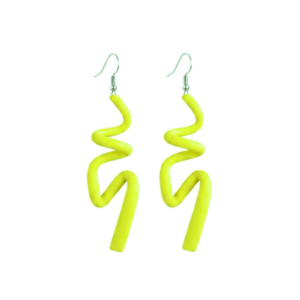 Zig Matt Earrings: Yellow - Anthos Crafts