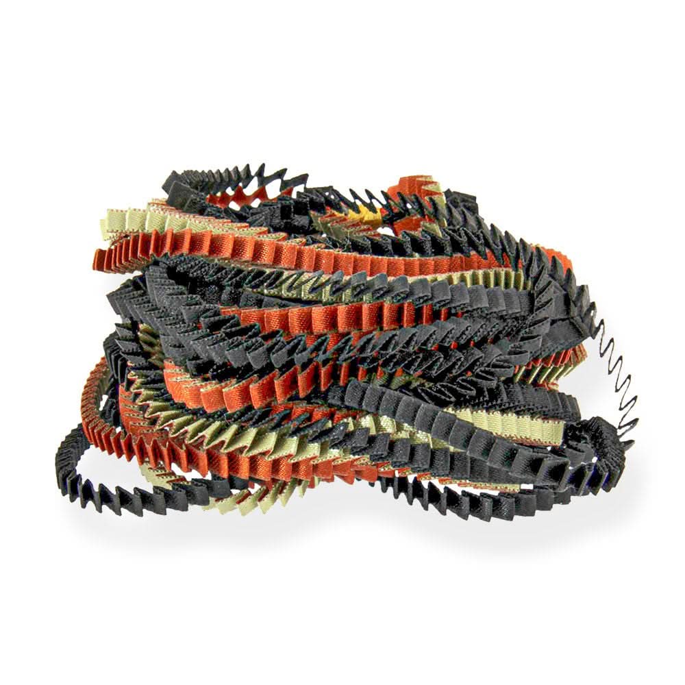 Satin Pleated Necklace Essilp Black Gold Brown KL-301 - Anthos Crafts