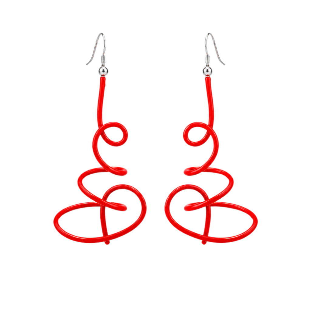 Giz earrings: Red - Anthos Crafts
