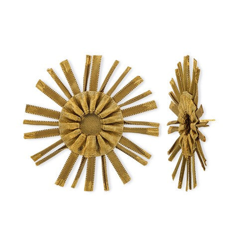 Satin Pleated Stud Earrings Bloom Dark Gold BL-EAR-XA - Anthos Crafts