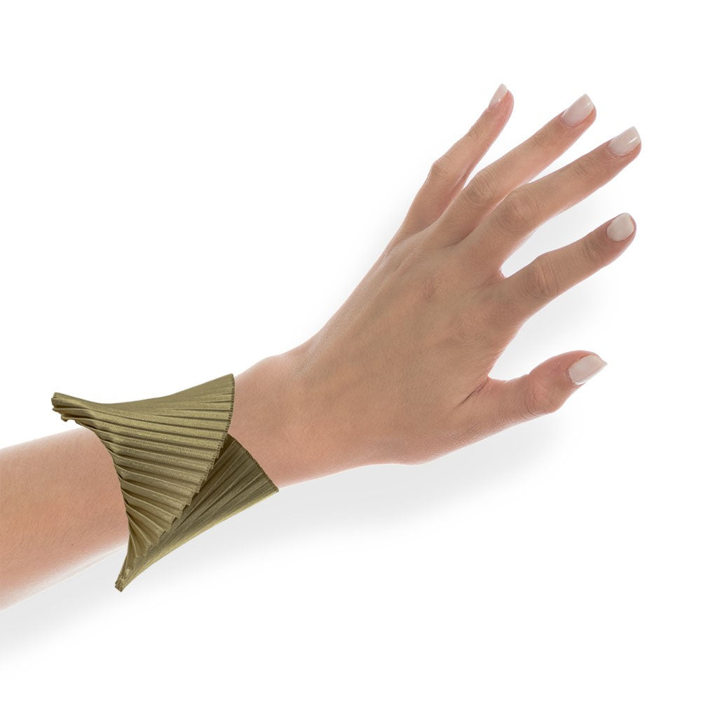 Satin Pleated Bracelet Shell Dark Gold SH-XA - Anthos Crafts