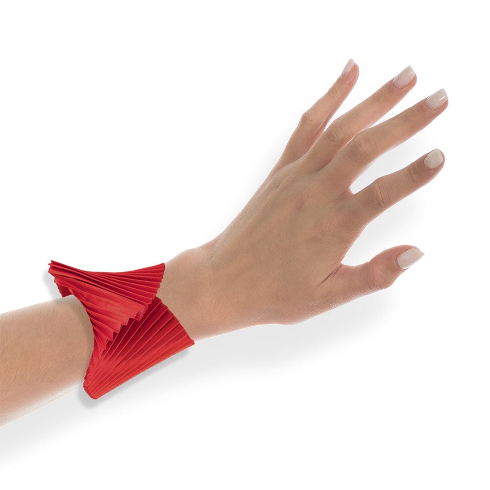 Satin Pleated Bracelet Shell Red SH-RE - Anthos Crafts