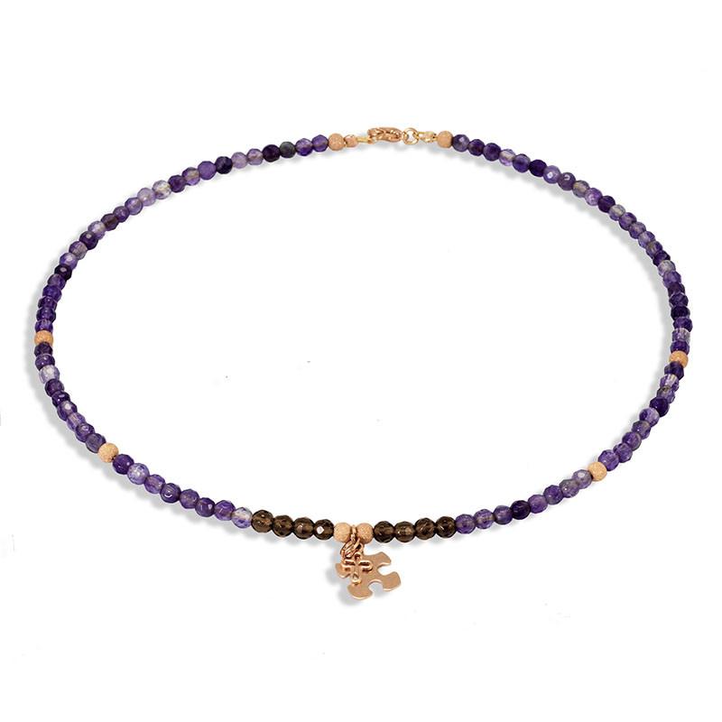 Handmade Gemstone Necklace Amethyst - Anthos Crafts