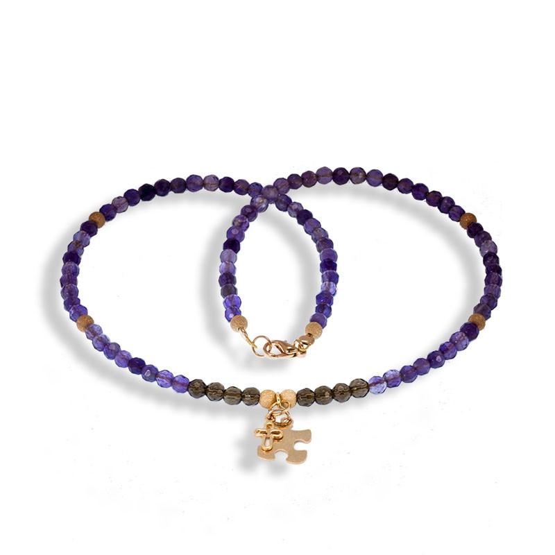 Handmade Gemstone Necklace Amethyst - Anthos Crafts