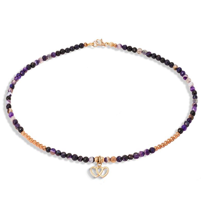 Handmade Gemstone Necklace Agate - Anthos Crafts