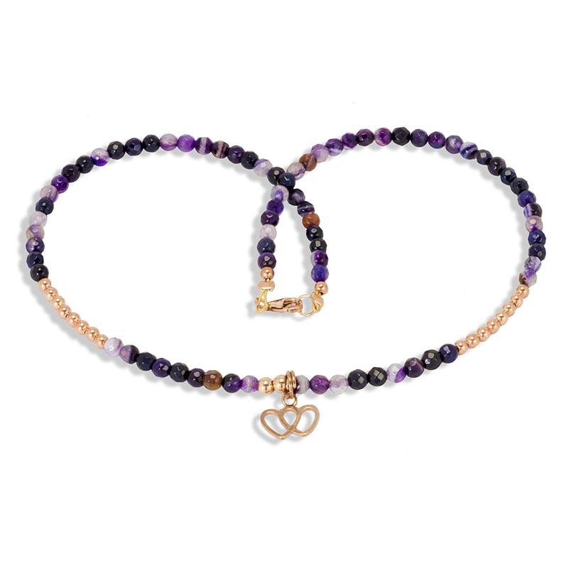 Handmade Gemstone Necklace Agate - Anthos Crafts