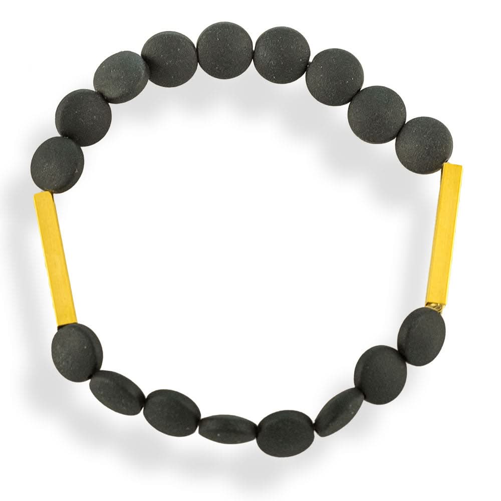 Handmade Bracelet With Black Agate - Anthos Crafts