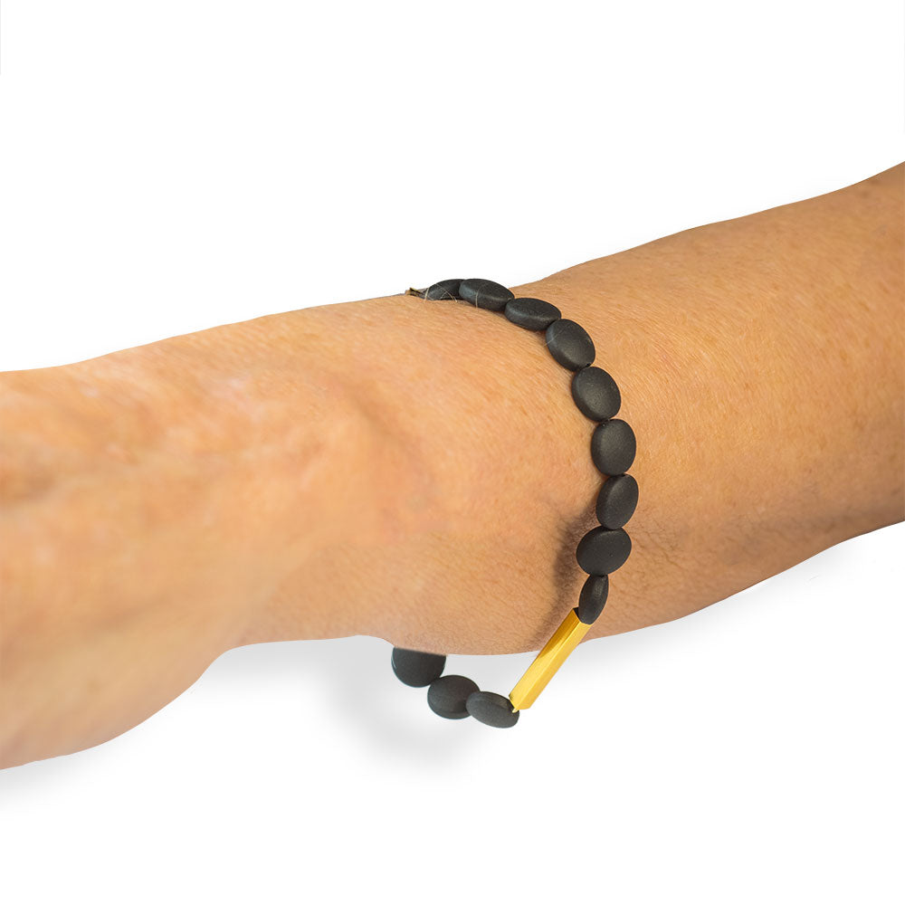 Handmade Bracelet With Black Agate - Anthos Crafts