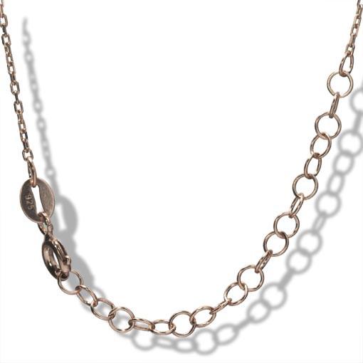 Short Rose Gold Plated Silver Necklace With Turquoise Cubic Zirconia Rectangular Eye - Anthos Crafts