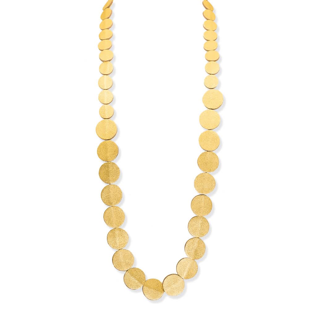 Handmade Leather Necklace Gold Dots - Anthos Crafts