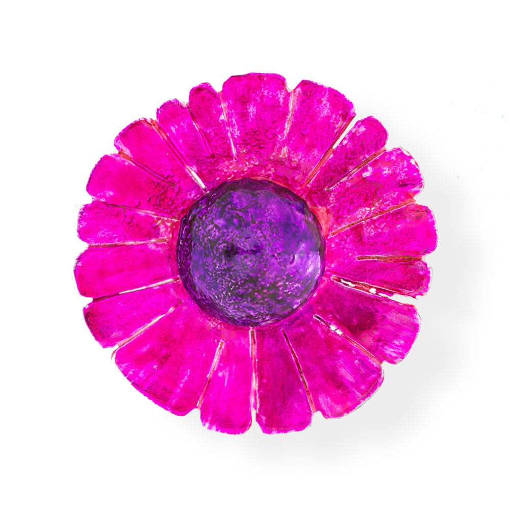 Handmade Silver Purple Fuchsia Daisy Flower Ring - Anthos Crafts