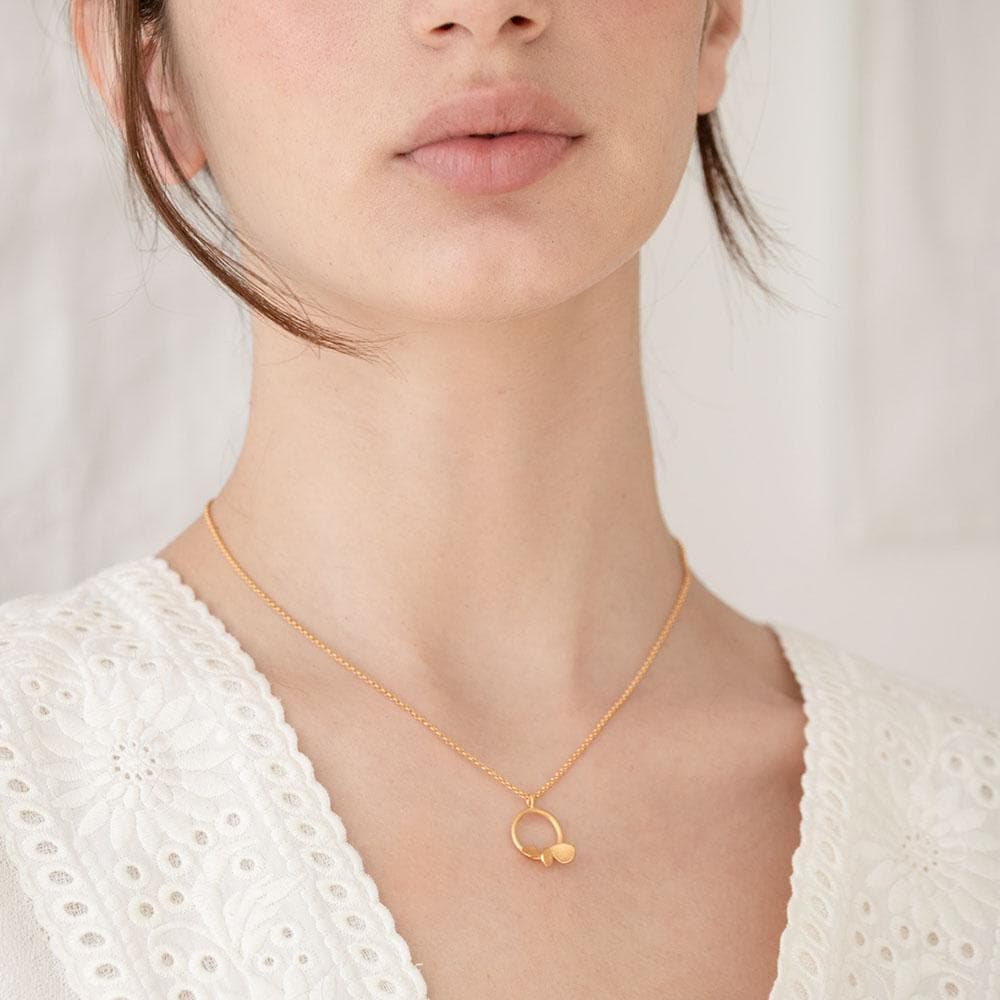 Handmade Gold Plated Short Necklace Branca JOIDART - Anthos Crafts