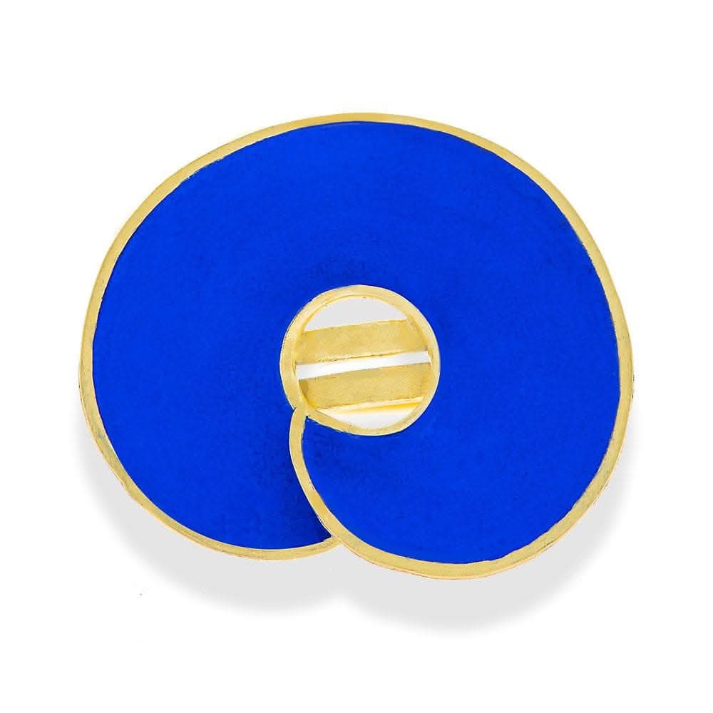 Handmade Gold Plated Silver Royal Blue Spiral Ring - Anthos Crafts