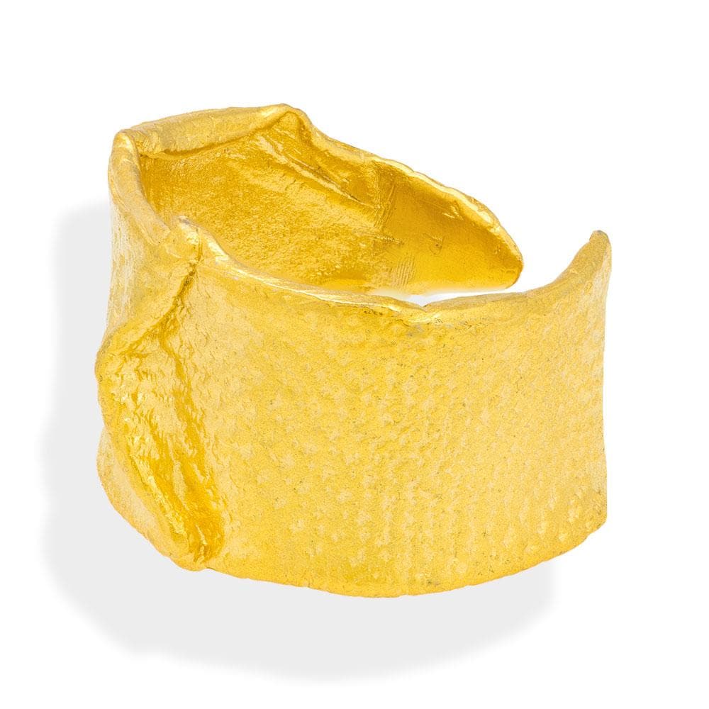 Handmade Gold Plated Silver Ring "The Wave" - Anthos Crafts