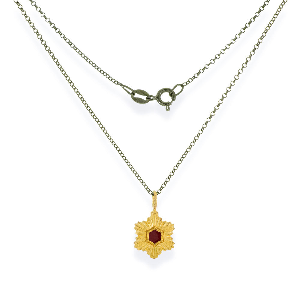 Handmade Necklace With Gold Plated Silver Star Pendant - Anthos Crafts