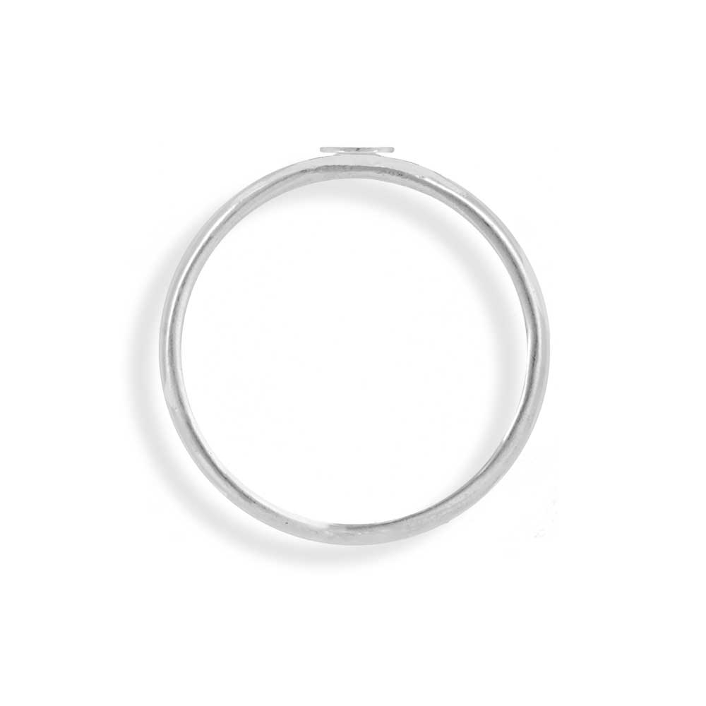 Handmade Silver Thin Ring With a Small Disk - Anthos Crafts