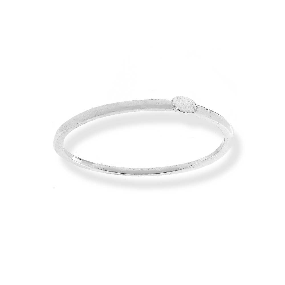 Handmade Silver Thin Ring With a Small Disk - Anthos Crafts