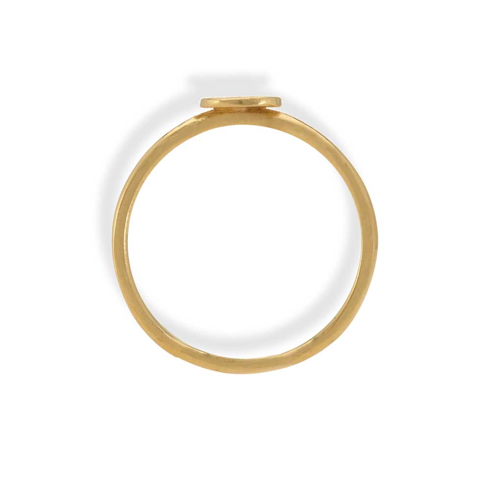 Handmade Gold Plated Silver Thin Ring With Large Disk - Anthos Crafts