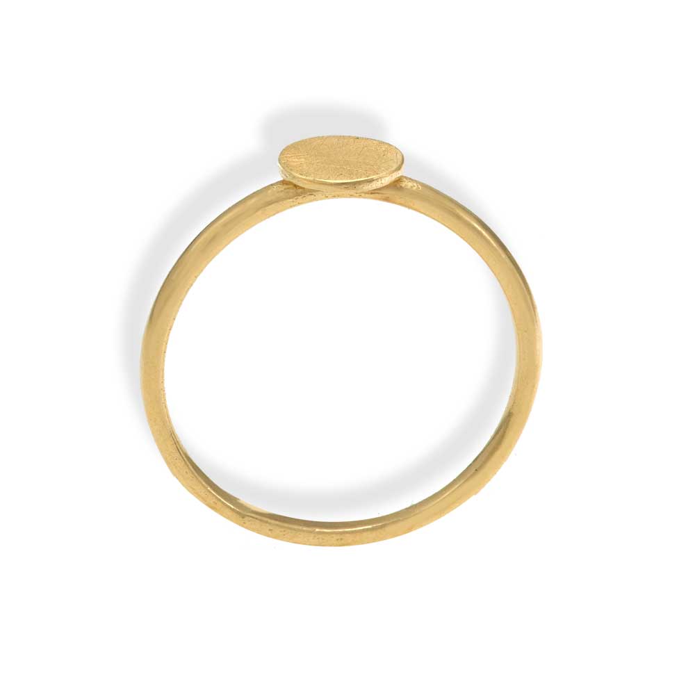 Handmade Gold Plated Silver Thin Ring With Large Disk - Anthos Crafts