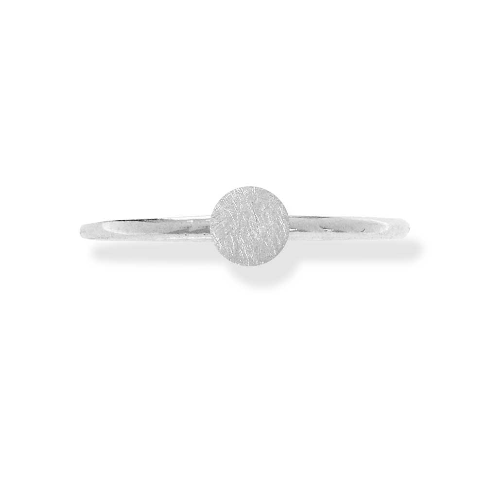 Handmade Sterling Silver Thin Ring With Medium Disk - Anthos Crafts