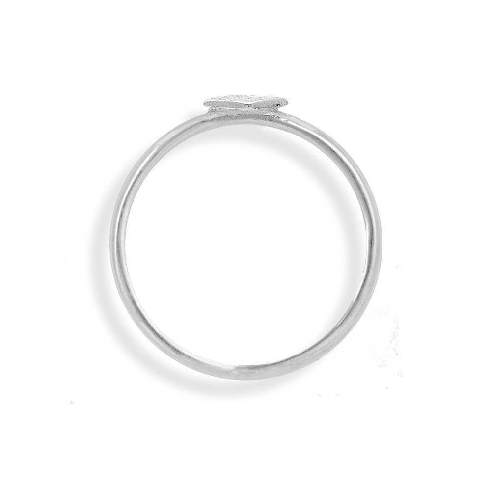 Handmade Sterling Silver Thin Ring With Small Square - Anthos Crafts