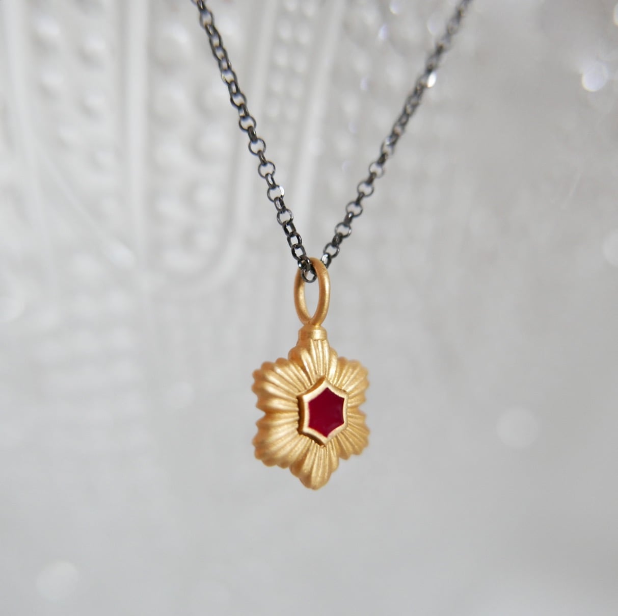 Handmade Necklace With Gold Plated Silver Star Pendant - Anthos Crafts