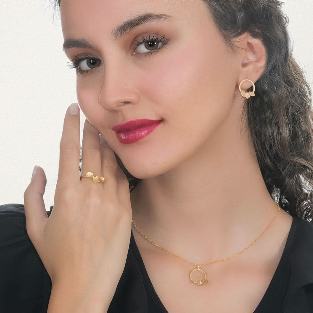 Handmade Gold Plated Ring Branca JOIDART - Anthos Crafts