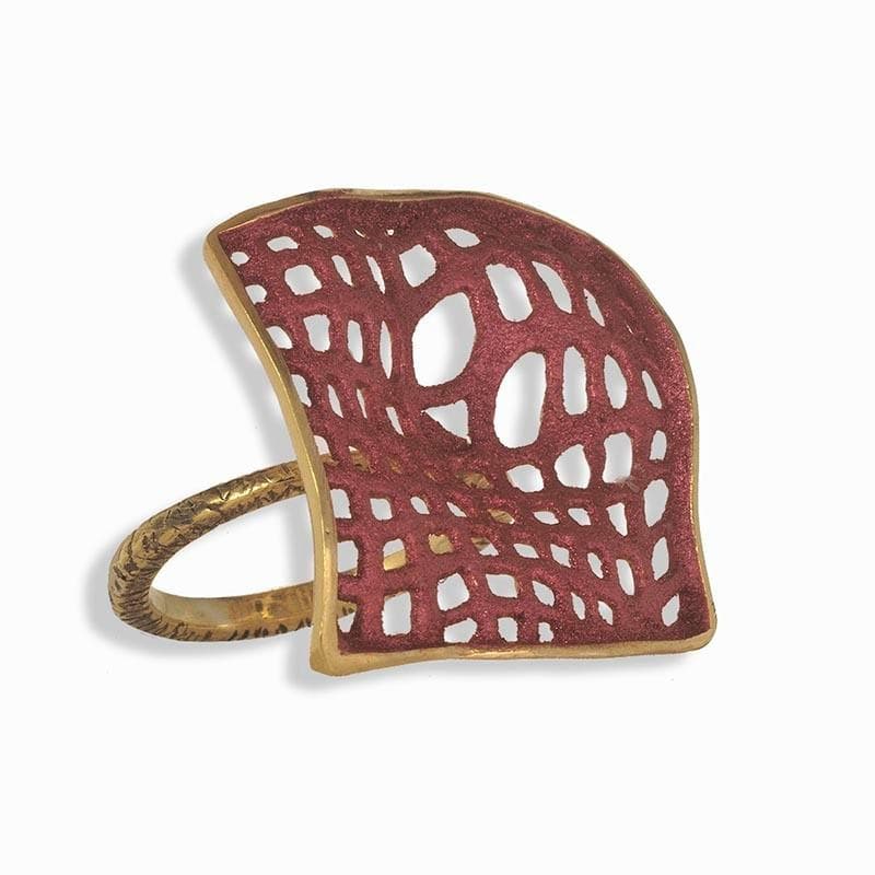 Handmade Gold Plated Silver Blush Ring - Anthos Crafts