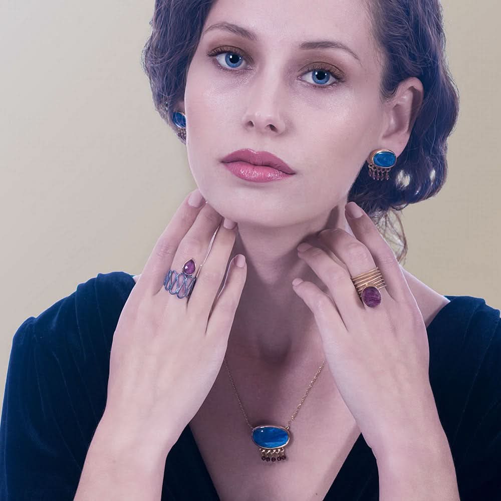 Handmade Gold Plated Silver Ring With Ruby Quartz Gemstone - Anthos Crafts